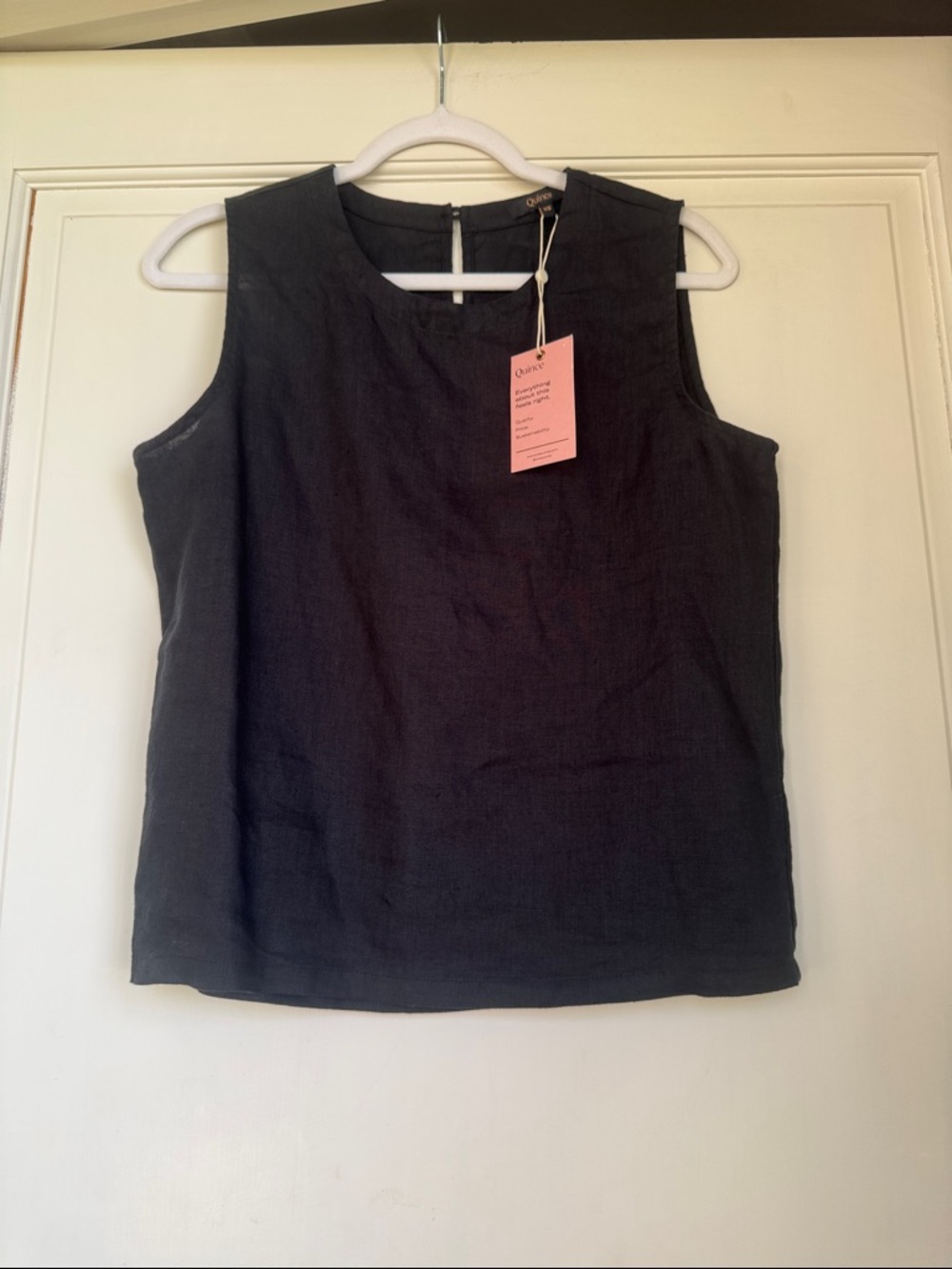 Black Sleeveless Linen Women's Top - Classic Tank